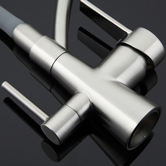 Смеситель для кухни Gappo G4398, серый/сатин фото 8