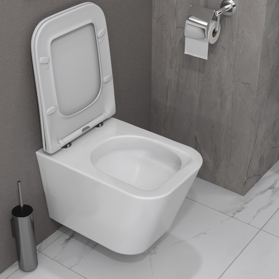 Унитаз подвесной безободковый Taliente Correto Tornado 3 CR55003 с крышкой микролифт (система смыва Торнадо) фото 6