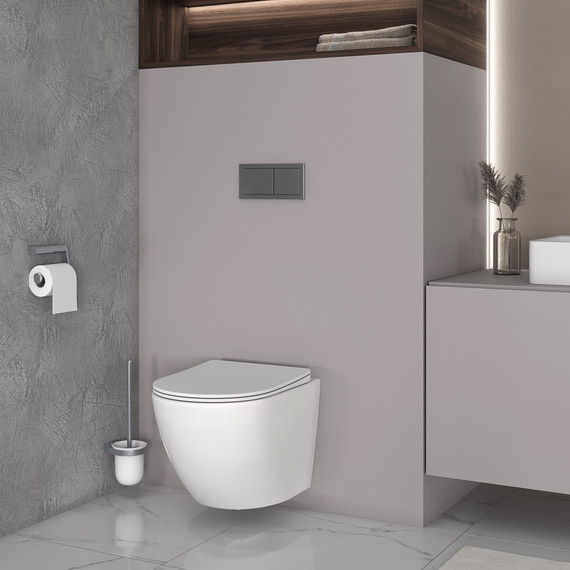 Унитаз подвесной безободковый Taliente Amato Tornado 3 AM55003 с крышкой микролифт (система смыва Торнадо) фото 5