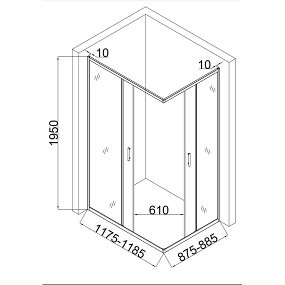 Душевое ограждение Taliente 120x90 см TA-09120-1CP, хром/прозрачное фото 3