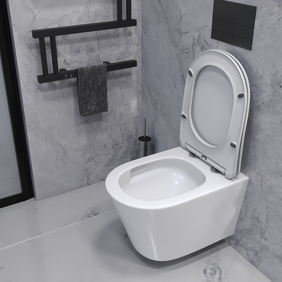 Унитаз подвесной безободковый Taliente Altamarea T3 AL65003 с крышкой микролифт (система смыва Торнадо) фото 6