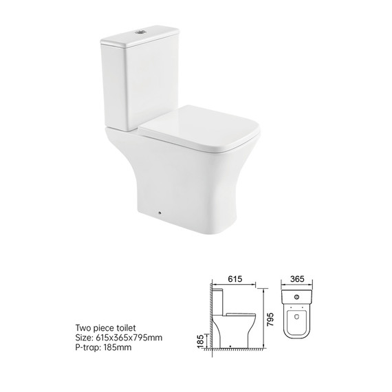 Унитаз-компакт безободковый Taliente Elegante Vortex EL45055 с крышкой микролифт (система смыва Торнадо) фото 5