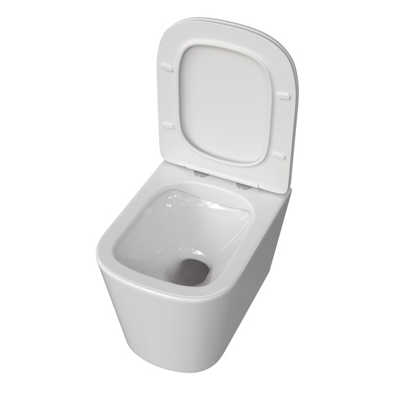 Унитаз подвесной безободковый Taliente Correto CR25200 с крышкой микролифт, Цвет производителя: белый фото 3