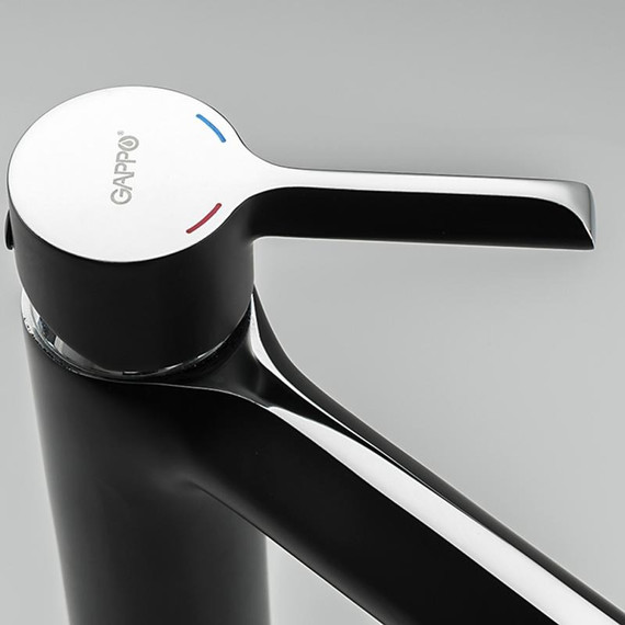 Смеситель для раковины высокий Gappo G1003-16, черный/хром фото 8
