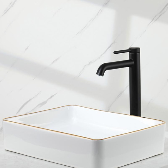 Смеситель для раковины высокий Gappo G06-6 G1006-26, чёрный, Цвет производителя: чёрный фото 6