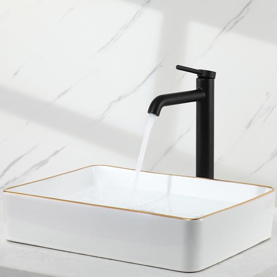 Смеситель для раковины высокий Gappo G06-6 G1006-26, чёрный, Цвет производителя: чёрный фото 8