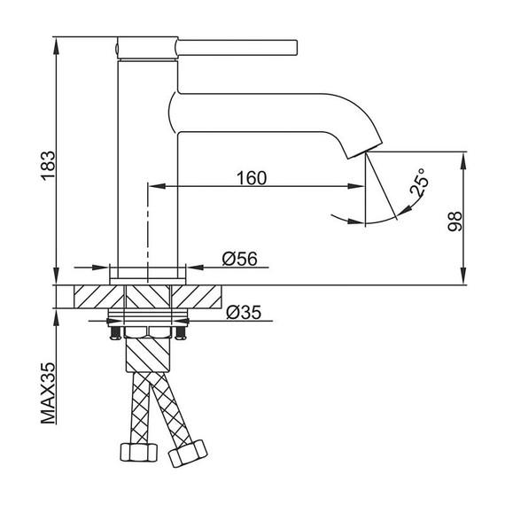 Смеситель для раковины Gappo G06-9 G1006-9, оружейная сталь фото 23