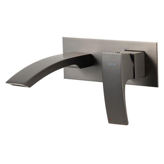 Смеситель для раковины настенный Gappo G07-9 G1007-29, оружейная сталь, Цвет производителя: оружейная сталь фото 
