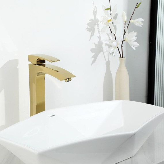 Смеситель для раковины высокий Gappo G1007-32, золото фото 2