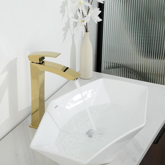 Смеситель для раковины высокий Gappo G1007-32, золото фото 10