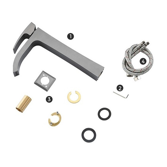 Смеситель для раковины высокий Gappo G1007-89, оружейная сталь фото 10