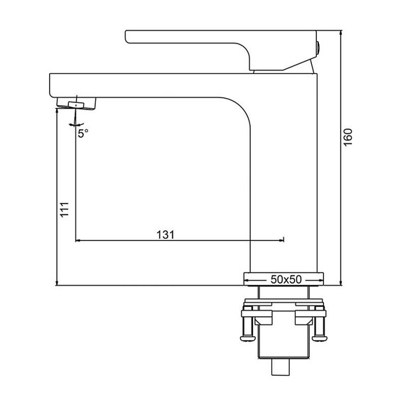 Смеситель для раковины Gappo G17-3 G1017-3, золото сатин фото 2