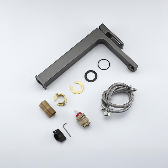 Смеситель для раковины высокий Gappo G1017-92, оружейная сталь фото 5