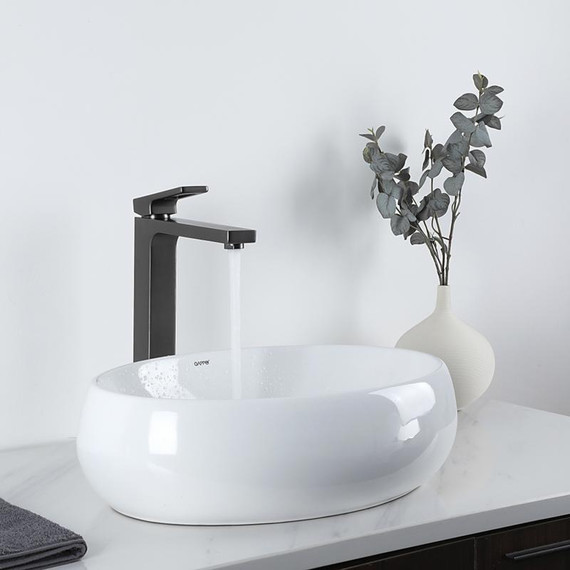 Смеситель для раковины высокий Gappo G1017-92, оружейная сталь фото 2