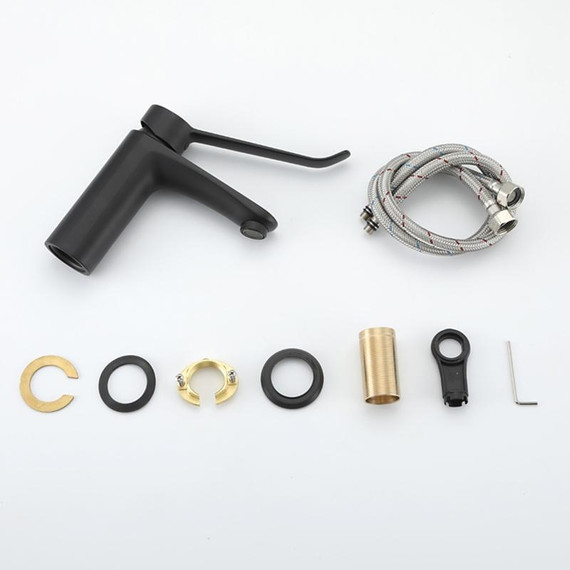 Смеситель для раковины с локтевой (хирургической) ручкой Gappo G1021-6, черный, Цвет производителя: чёрный фото 22