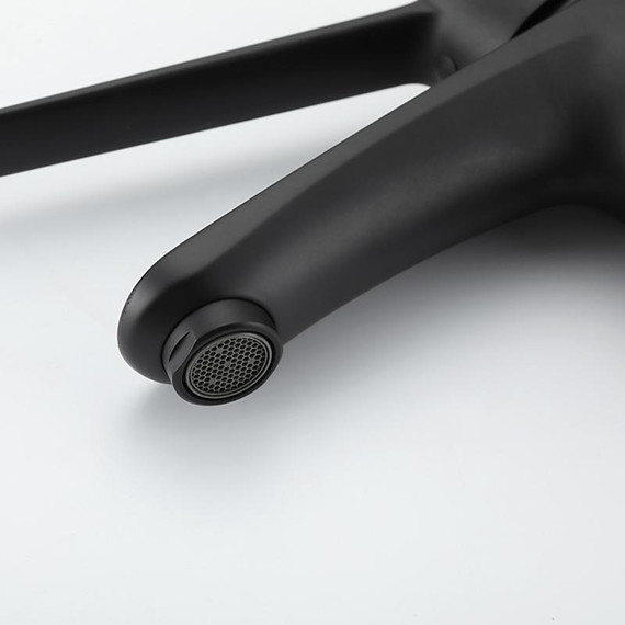 Смеситель для раковины с локтевой (хирургической) ручкой Gappo G1021-6, черный, Цвет производителя: чёрный фото 18