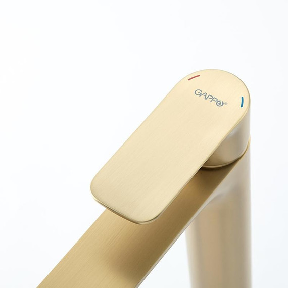 Смеситель для раковины высокий Gappo G48-3 G1048-32, золото сатин, Цвет производителя: золото сатин фото 20