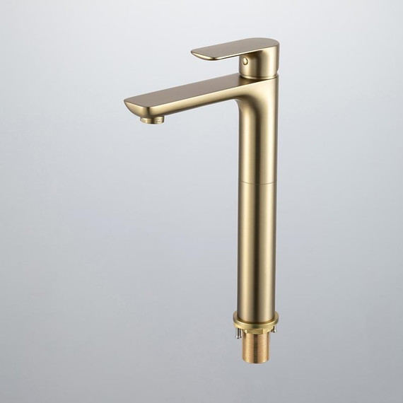 Смеситель для раковины высокий Gappo G48-3 G1048-32, золото сатин, Цвет производителя: золото сатин фото 14