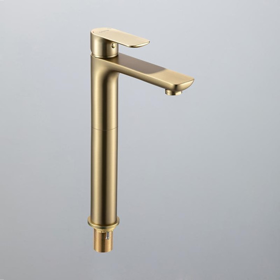 Смеситель для раковины высокий Gappo G48-3 G1048-32, золото сатин, Цвет производителя: золото сатин фото 16