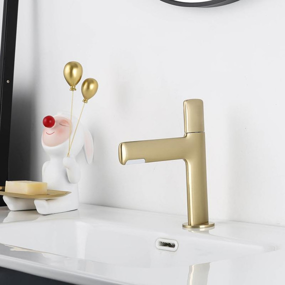 Смеситель для раковины Gappo G1052-81, сатин золотой, Цвет производителя: золото матовое фото 2