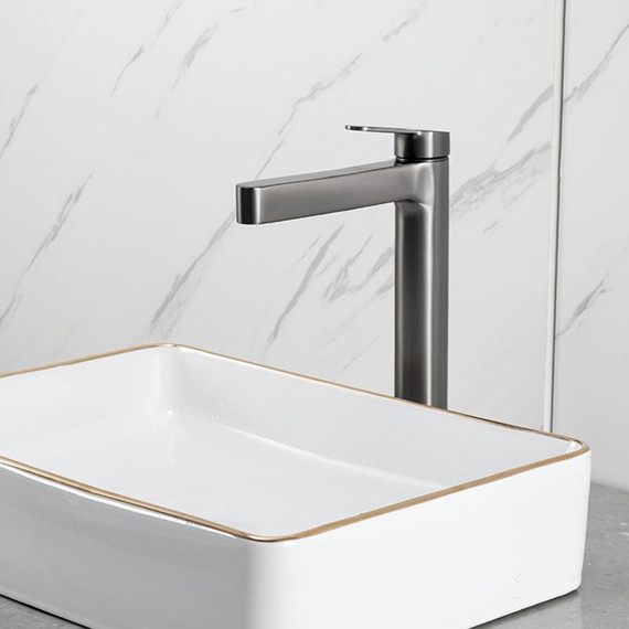 Смеситель для раковины высокий Gappo G99-39 G1099-89, оружейная сталь, Цвет производителя: оружейная сталь фото 2