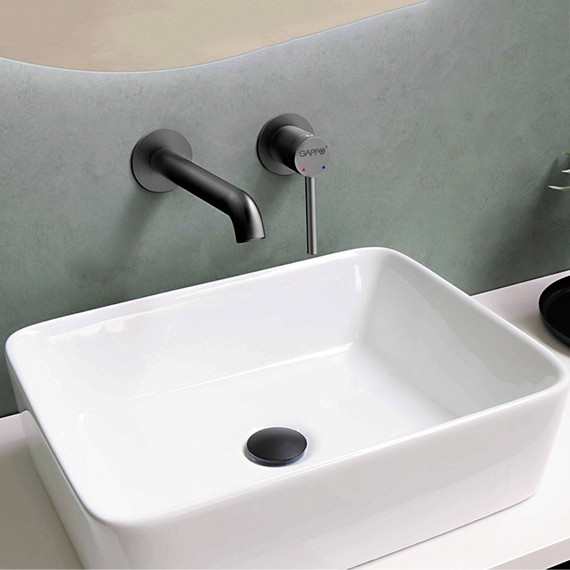 Смеситель для раковины настенный Gappo G06-9 G1206-9, оружейная сталь, Цвет производителя: оружейная сталь фото 2