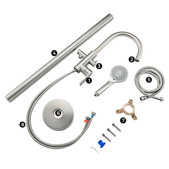 Смеситель для ванны Gappo G3099, сатин фото 10