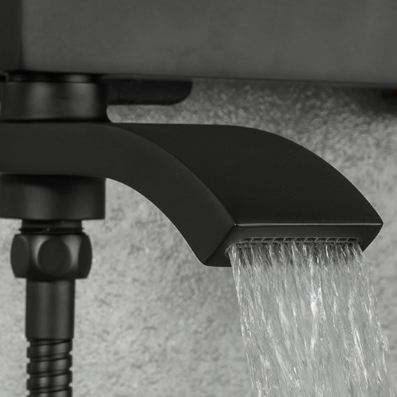 Смеситель для ванны с душевым гарнитуром Gappo G3207-6, черный фото 3