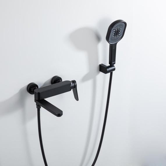 Смеситель для ванны с выдвижным изливом Gappo G10-6 G3210-6, чёрный, Цвет производителя: чёрный фото 2