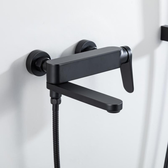 Смеситель для ванны с выдвижным изливом Gappo G10-6 G3210-6, чёрный, Цвет производителя: чёрный фото 4