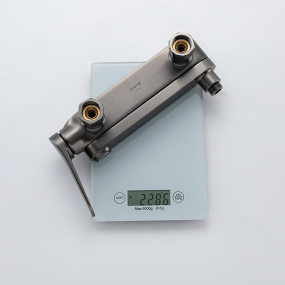 Смеситель для ванны с выдвижным изливом Gappo G10-9 G3210-9, оружейная сталь, Цвет производителя: оружейная сталь фото 19