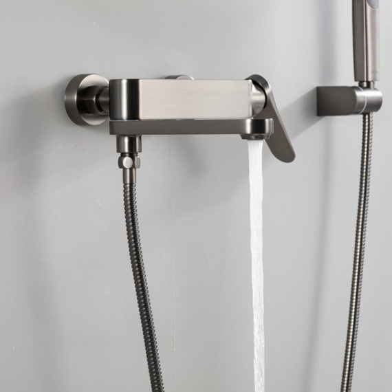 Смеситель для ванны с выдвижным изливом Gappo G10-9 G3210-9, оружейная сталь, Цвет производителя: оружейная сталь фото 7