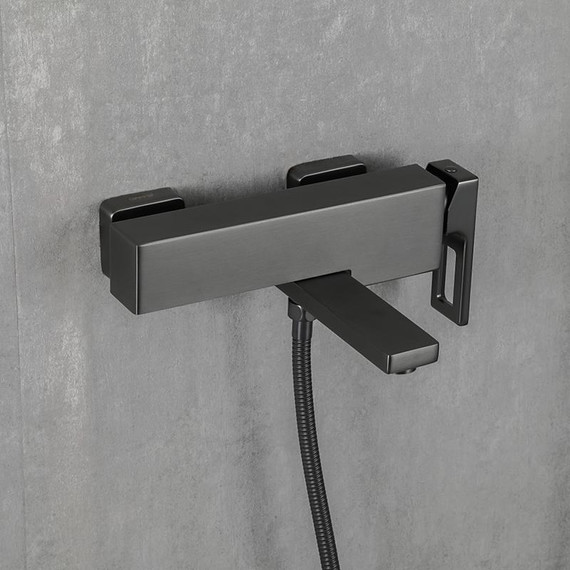 Смеситель для ванны с гарнитуром Gappo G3217-9, оружейная сталь фото 4