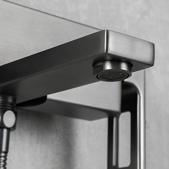 Смеситель для ванны с гарнитуром Gappo G3217-9, оружейная сталь фото 5