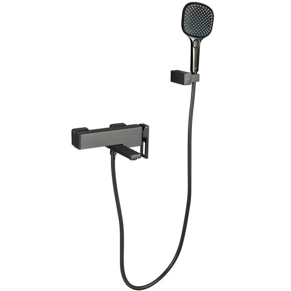 Смеситель для ванны с гарнитуром Gappo G3217-9, оружейная сталь фото 