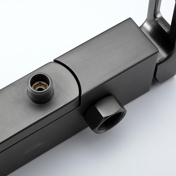 Смеситель для ванны с гарнитуром Gappo G3217-9, оружейная сталь фото 11