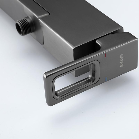 Смеситель для ванны с гарнитуром Gappo G3217-9, оружейная сталь фото 13