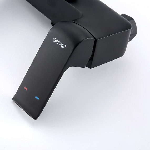 Смеситель для ванны с душевым гарнитуром Gappo Aventador G3250, черный/хром фото 14