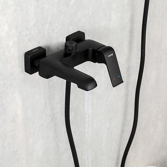 Смеситель для ванны с душевым гарнитуром Gappo Aventador G3250, черный/хром фото 4