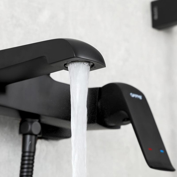 Смеситель для ванны с душевым гарнитуром Gappo Aventador G3250, черный/хром фото 5