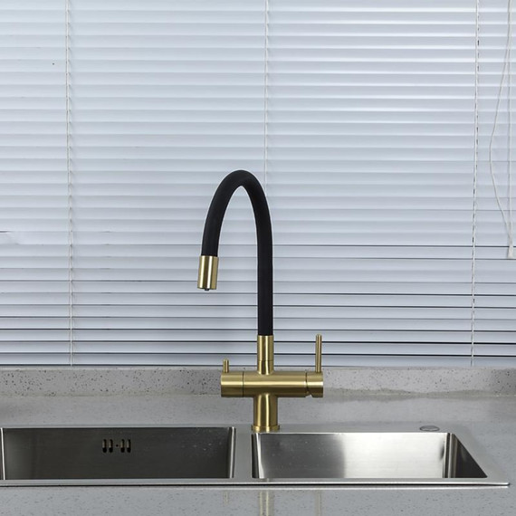 Смеситель для кухни Gappo G4398-33, золото/черный фото 3