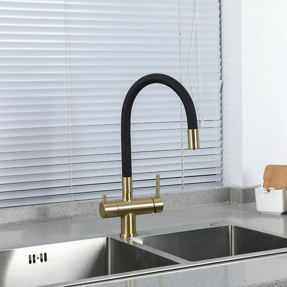 Смеситель для кухни Gappo G4398-33, золото/черный фото 7