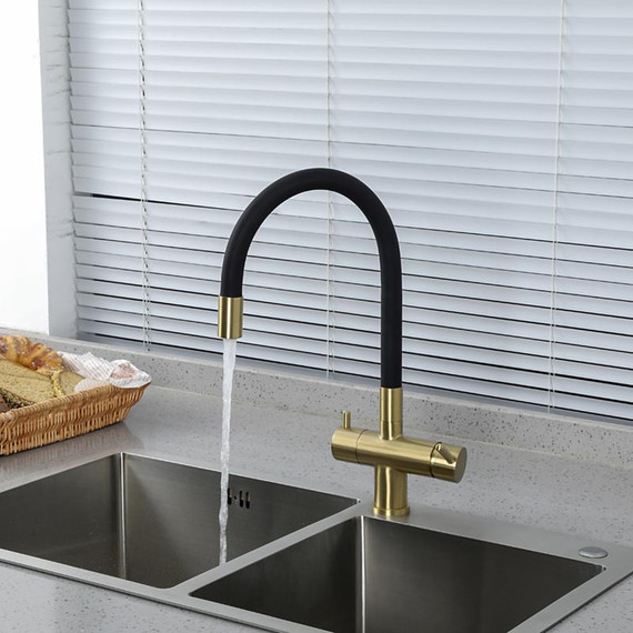 Смеситель для кухни Gappo G4398-33, золото/черный фото 10