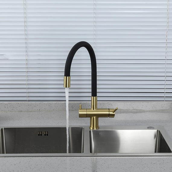 Смеситель для кухни Gappo G4398-33, золото/черный фото 11