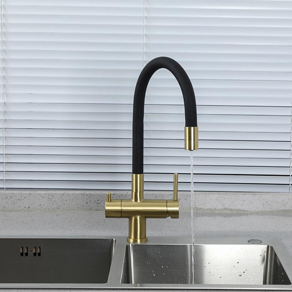 Смеситель для кухни Gappo G4398-33, золото/черный фото 14