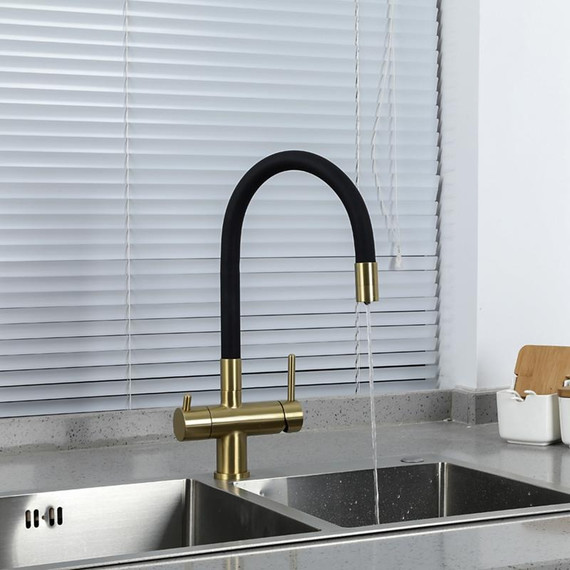 Смеситель для кухни Gappo G4398-33, золото/черный фото 15