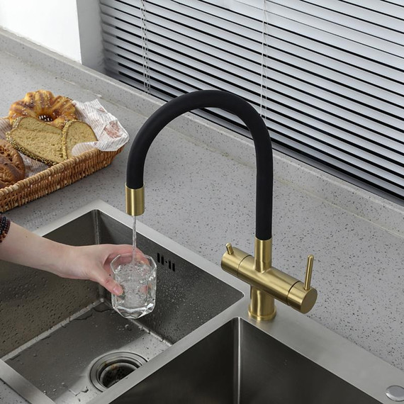 Смеситель для кухни Gappo G4398-33, золото/черный фото 20