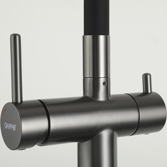 Смеситель для кухни Gappo G4398-39, оружейная сталь/чёрный фото 20