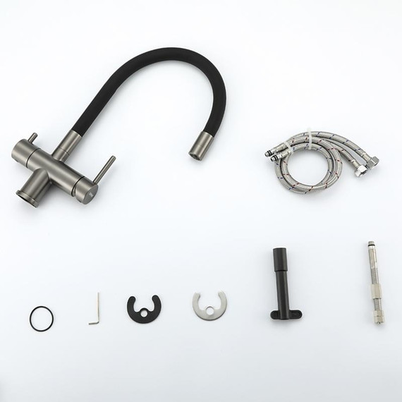 Смеситель для кухни Gappo G4398-39, оружейная сталь/чёрный фото 30