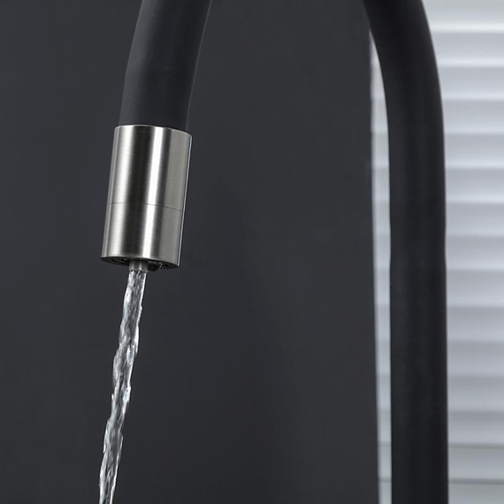 Смеситель для кухни Gappo G4398-39, оружейная сталь/чёрный фото 8